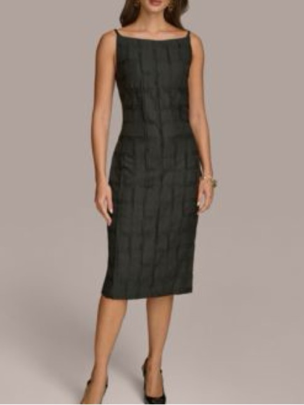 Donna Karan New York Textured Sheath Dress Size 2 Black Minimalist Capsule NWT - Picture 10 of 16